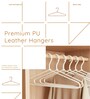 Ecru White Premium PU Leather Hangers with Non-Slip Surface, Slim Ergonomic Design