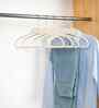 Ecru White Premium Rubberised Hangers with Non-Slip Grip, Slim Ergonomic Design, and Durable Matte Finish
