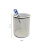 Ecru White Round Metal Mesh Pen Stand