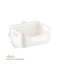 Ecru White 1.46 L Modular Polypropylene Storage Basket with Cut-Out Handles