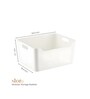 Ecru White 4.32 L Modular Polypropylene Storage Basket with Cut-Out Handles
