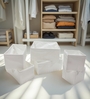 Ecru White Foldable Polyester Storage Organisers Durable, Washable, Space-Saving Solution