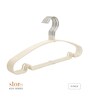 Ecru White High-Quality PVC-Coated Metal Shirt and Trouser Hanger with Non-Slip Coating, Swivel Hook, and Ergonomic Ends Set of 5
