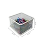 Ecru White Metal Mesh Paper Clip Holder