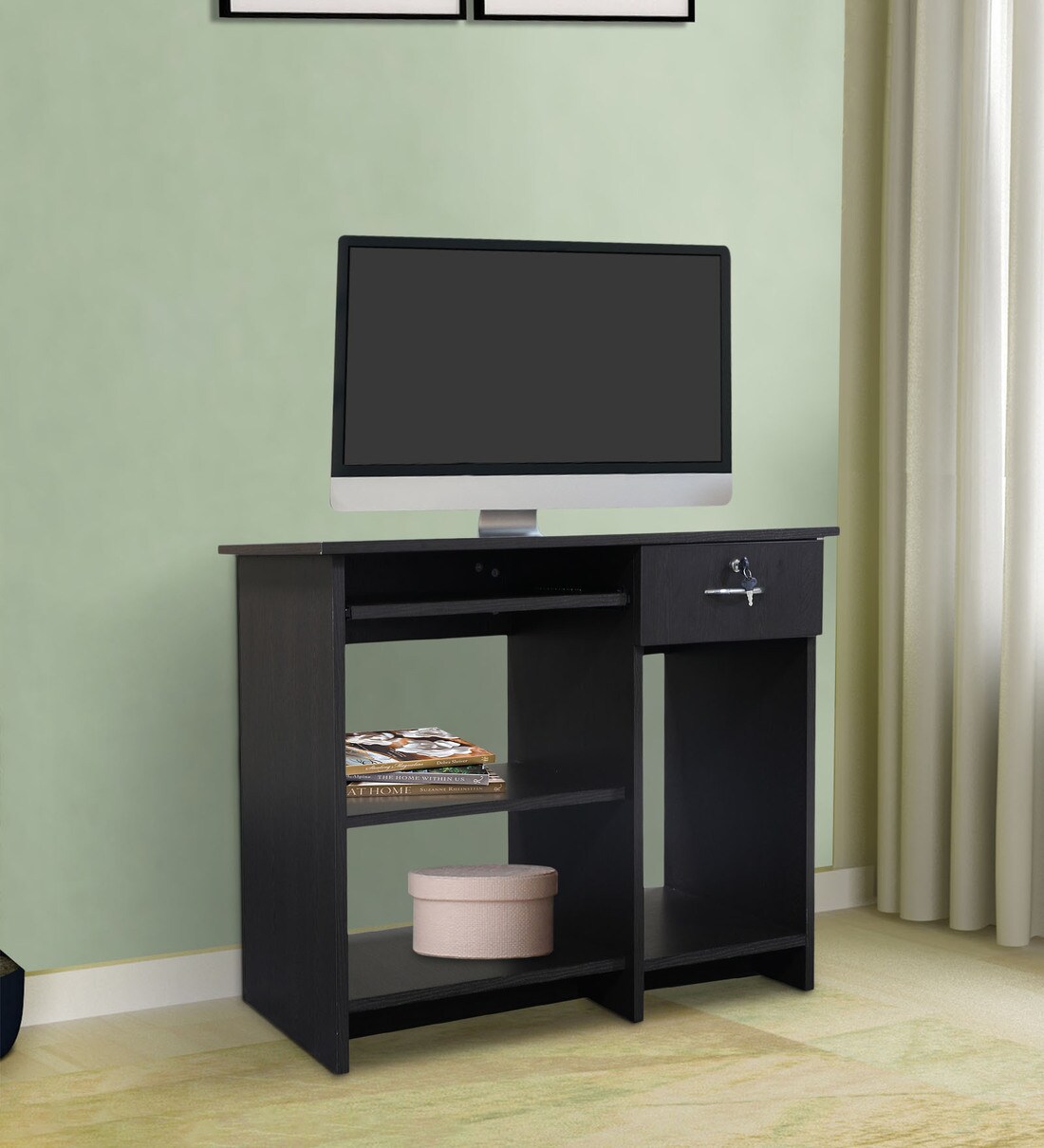 Buy Edwin Computer Table in Wenge Finish by Crystal Furnitech Online