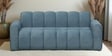 Edelmira Faux Fur Fabric 3 Seater Sofa In Slate Blue Colour