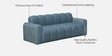 Edelmira Faux Fur Fabric 3 Seater Sofa In Slate Blue Colour