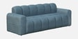 Edelmira Faux Fur Fabric 3 Seater Sofa In Slate Blue Colour