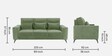 Eden Fabric 3 seater Sofa In Jade Green Colour