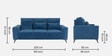 Eden Fabric 3 seater Sofa In Sapphire Blue Colour