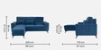 Eden Fabric RHS Sectional Sofa (2 + Lounger) In Sapphire Blue Colour