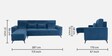 Eden Fabric RHS Sectional Sofa (3+ Lounger) In Sapphire Blue Colour