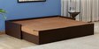 Edo Pull-Out Sofa Cum Bed with Storage & Brown Mattress in Wenge Finish