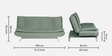 Edo Fabric Convertible Sofa Cum Bed in Green Colour