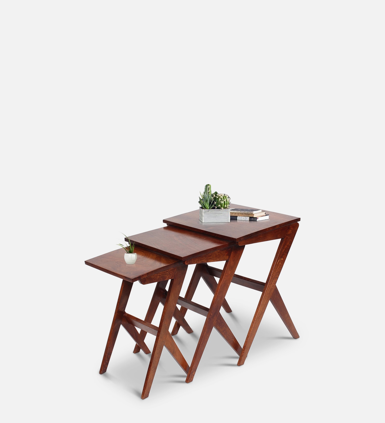 Edlin Sheesham Wood Nest of Tables in Honey Finish