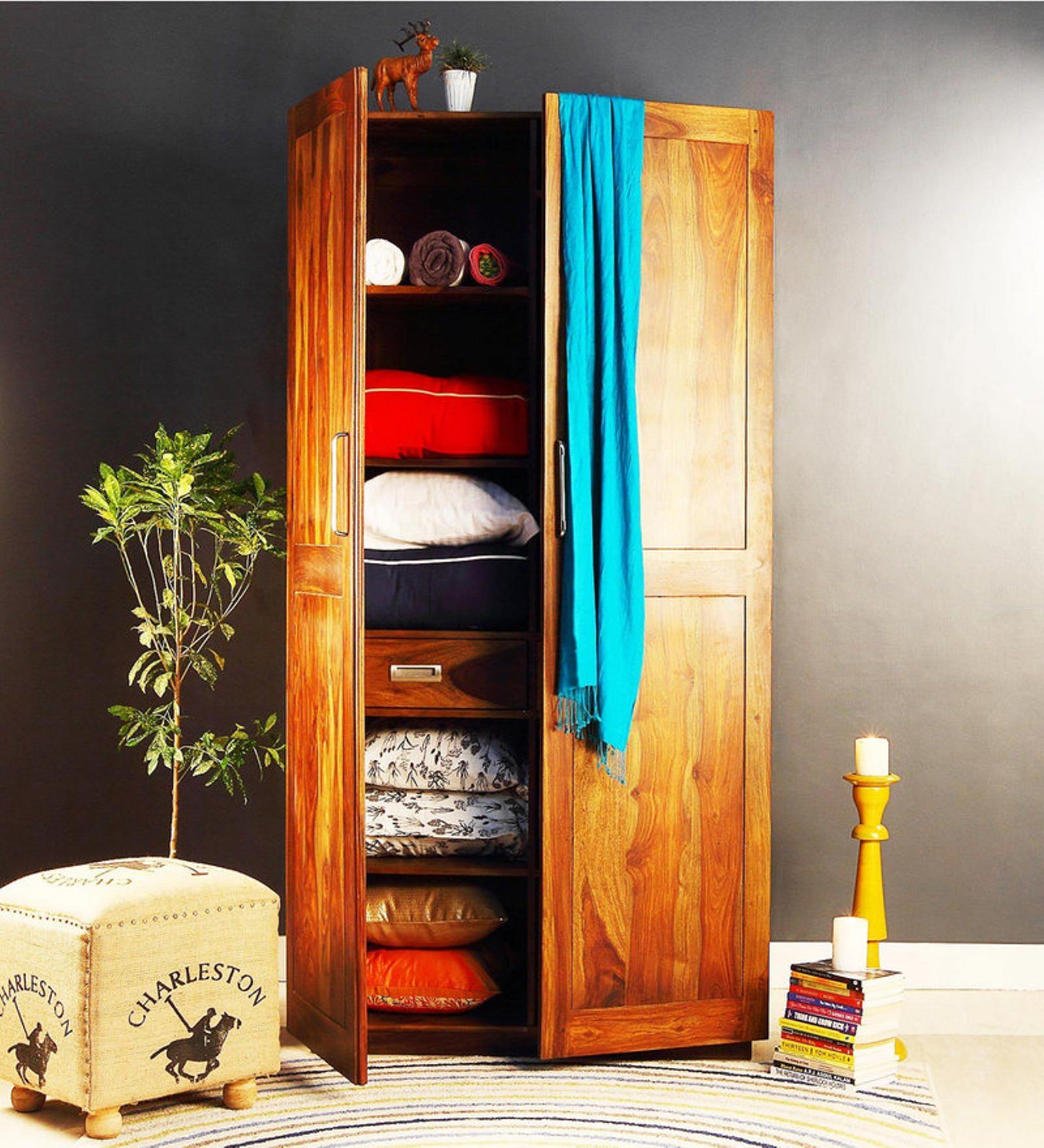 Buy Edmonds Wardrobe in Provincial Teak Finish on Rent Online