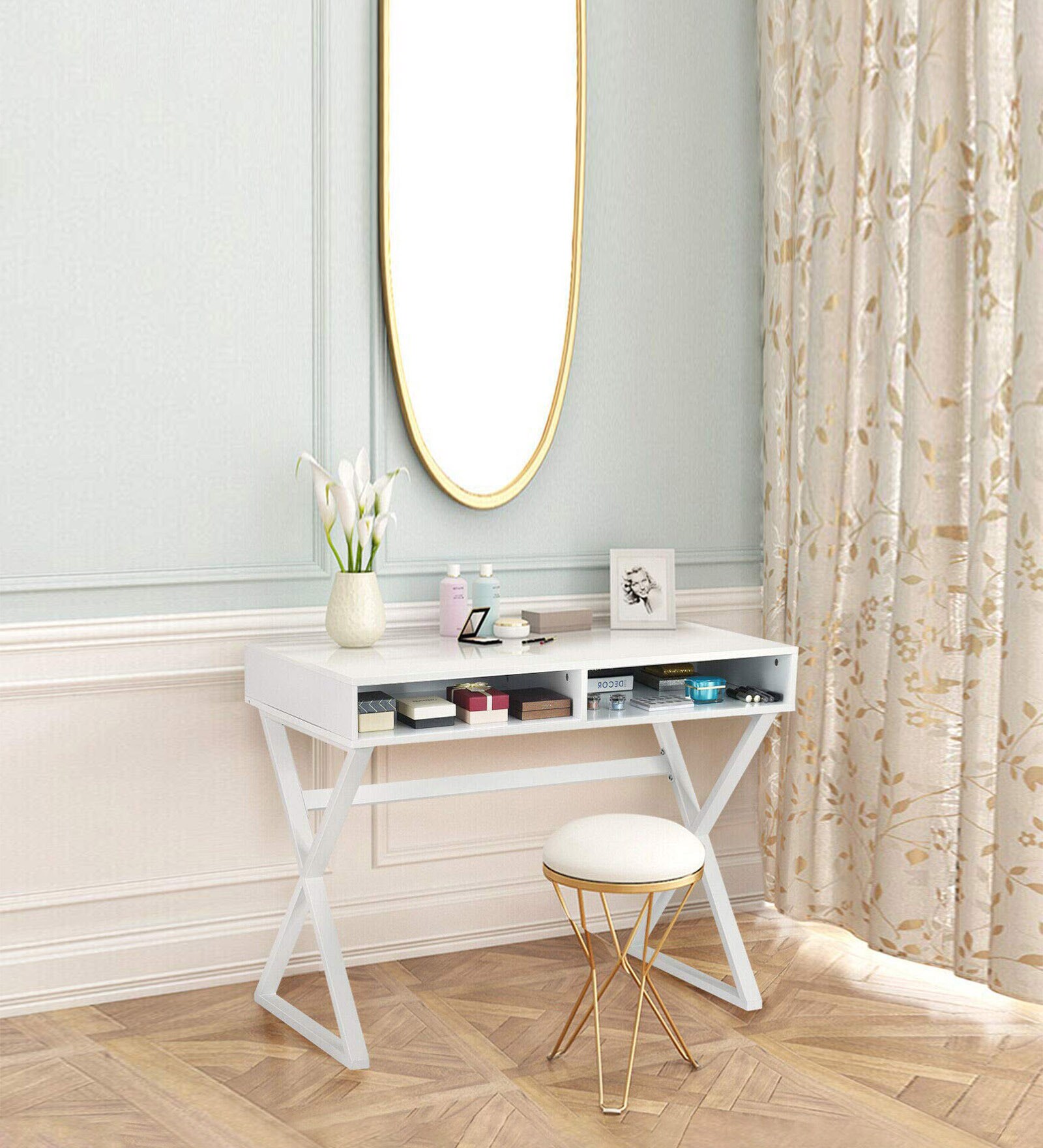 Edwin Writing Table in Super White Colour