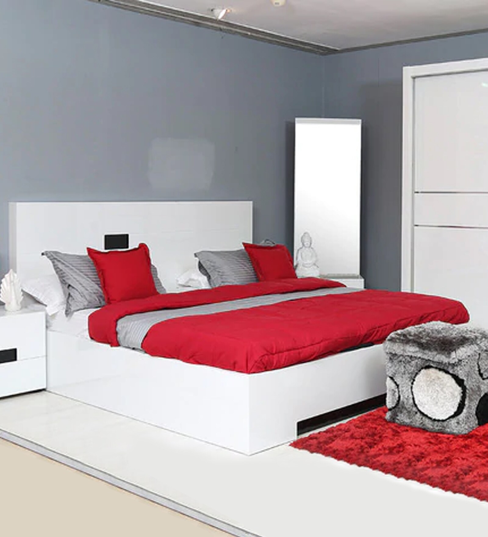 Buy Edwina King Size Bed in White Finish with Hydraulic Storage at 55 OFF by HomeTown Pepperfry