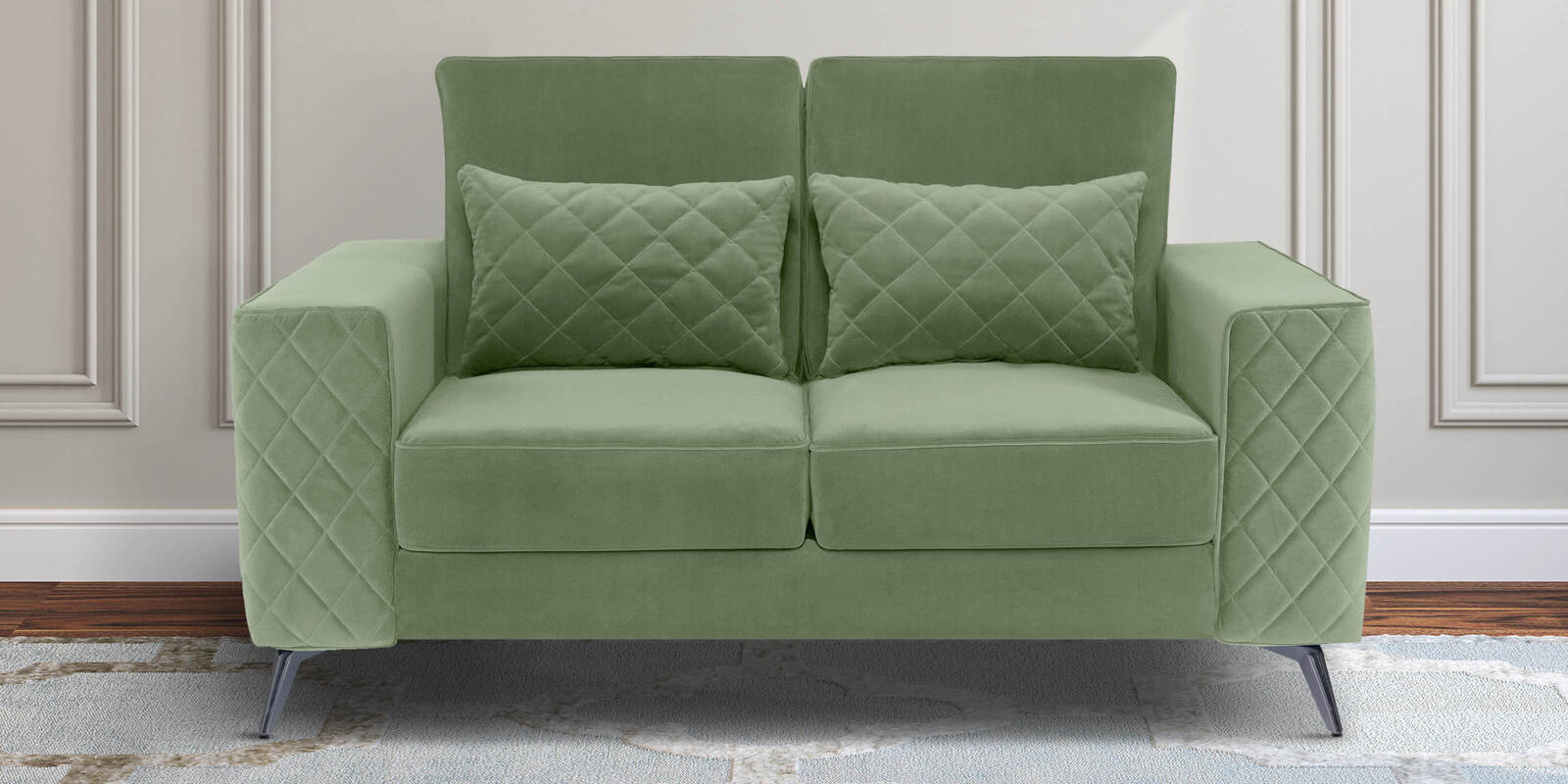 Eden Fabric 2 Seater Sofa In Jade Green Colour
