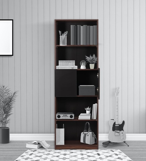 Eden Book shelf in Walnut & Teak Finish