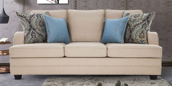 Buy Edingburg 3 seater Sofa in Beige Colour by Urban Living Online ...