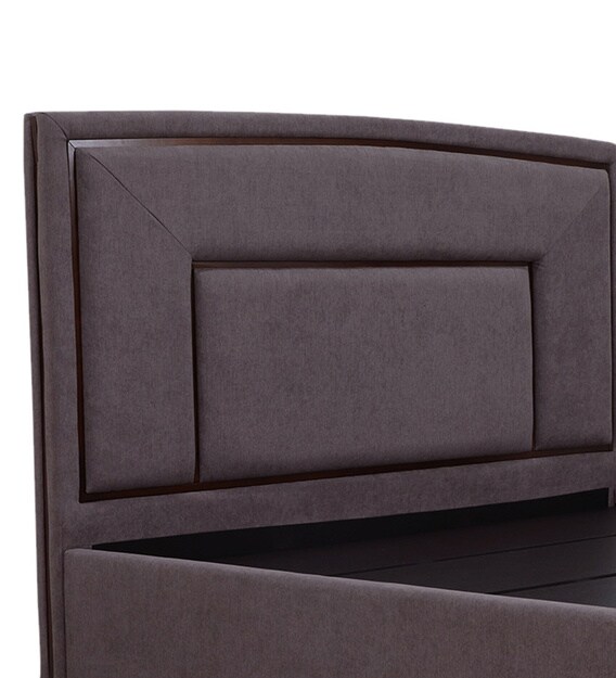 Buy Eduardo Upholstered King Size Bed in Brown Colour CasaCraft By