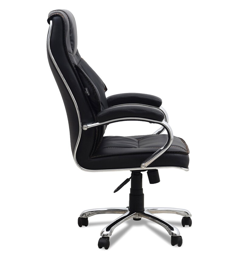 Buy Edile High Back Executive Chair in Black Orange Colour by DZYN