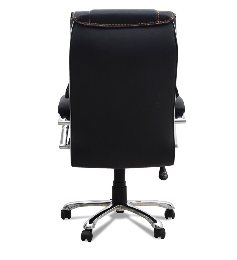 Buy Edile High Back Executive Chair in Black Orange Colour by DZYN
