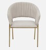 Edelmira Arm Chair In Light Beidge Velvet Fabric With Gold Electroplated Base