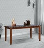 HomeTown Eden Solid Wood 6 Seater Dining Table in Walnut Finish