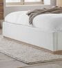Eden Boucle Queen Size Bed with Hydraulic Storage in White Colour