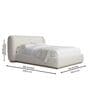 Eden Boucle Queen Size Bed with Hydraulic Storage in White Colour