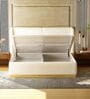 Eden Boucle Queen Size Bed with Hydraulic Storage in White Colour