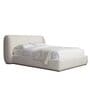 Eden Boucle King Size Bed With Hydraulic Storage In White Colour Eden Boucle King Size Bed With Hydraulic Storage In White Colour