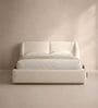 Eden Boucle King Size Bed With Hydraulic Storage In White Colour Eden Boucle King Size Bed With Hydraulic Storage In White Colour