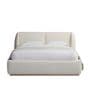 Eden Boucle King Size Bed With Hydraulic Storage In White Colour Eden Boucle King Size Bed With Hydraulic Storage In White Colour