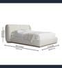 Eden Boucle King Size Bed with Hydraulic Storage in White Colour