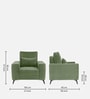Eden Fabric 1 Seater Sofa In Jade Green Colour