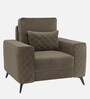 Eden Fabric 1 Seater Sofa In Quartz Brown Colour