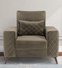 Duroflex Eden Fabric 1 Seater Sofa In Quartz Brown Colour