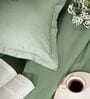 Green 400TC 100% Cotton Solid Flat Super King Bedsheet With 2 Pillow Covers