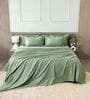 Green 400TC 100% Cotton Solid Flat Super King Bedsheet With 2 Pillow Covers