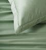 Green 400TC 100% Cotton Solid Flat Super King Bedsheet With 2 Pillow Covers
