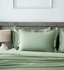 Green 400TC 100% Cotton Solid Flat Super King Bedsheet With 2 Pillow Covers