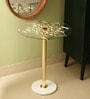 Eden's Flower End Table In Gold Colour