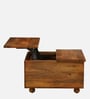 Edgar Solid Wood Lift Top Coffee Table In Honey Oak Finish With Drawers