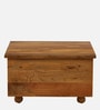 Edgar Solid Wood Lift Top Coffee Table In Honey Oak Finish With Drawers