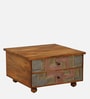 Edgar Solid Wood Lift Top Coffee Table In Honey Oak Finish With Drawers