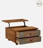 Edgar Solid Wood Lift Top Coffee Table In Honey Oak Finish With Drawers