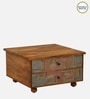 Edgar Solid Wood Lift Top Coffee Table In Honey Oak Finish With Drawers